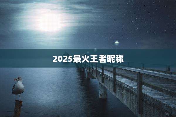 2025最火王者昵称