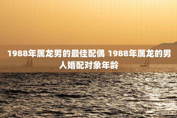 1988年属龙男的最佳配偶 1988年属龙的男人婚配对象年龄
