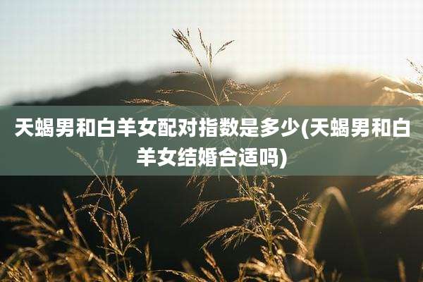 天蝎男和白羊女配对指数是多少(天蝎男和白羊女结婚合适吗)
