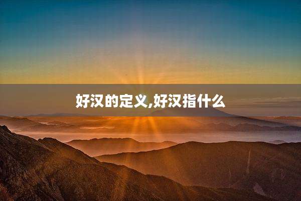 好汉的定义,好汉指什么