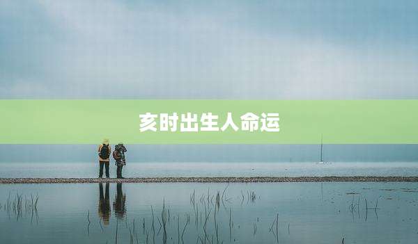 亥时出生人命运