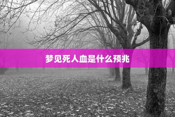 梦见死人血是什么预兆