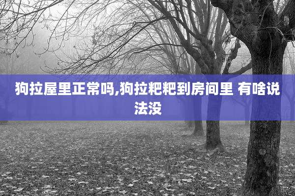 狗拉屋里正常吗,狗拉粑粑到房间里 有啥说法没