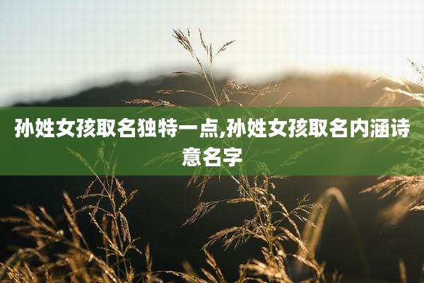 孙姓女孩取名独特一点,孙姓女孩取名内涵诗意名字