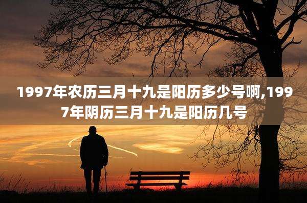 1997年农历三月十九是阳历多少号啊,1997年阴历三月十九是阳历几号