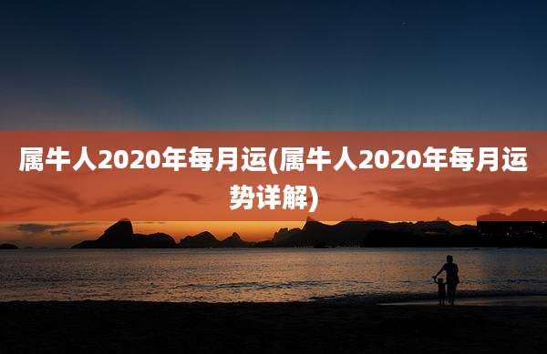 属牛人2020年每月运(属牛人2020年每月运势详解)