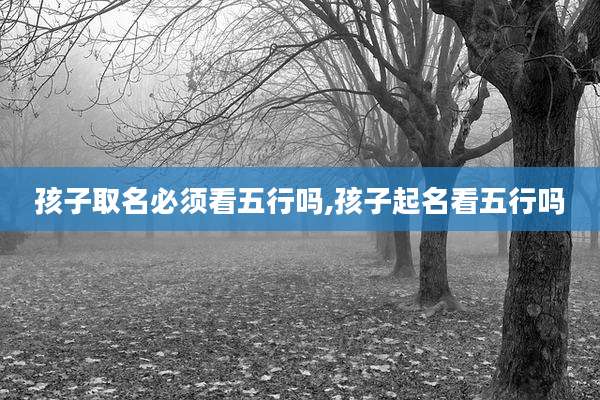 孩子取名必须看五行吗,孩子起名看五行吗