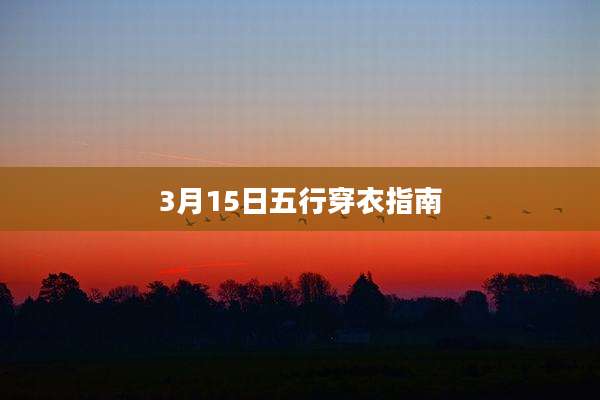 3月15日五行穿衣指南