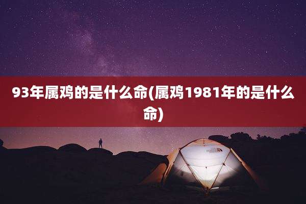 93年属鸡的是什么命(属鸡1981年的是什么命)
