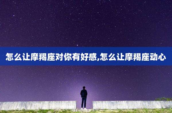 怎么让摩羯座对你有好感,怎么让摩羯座动心