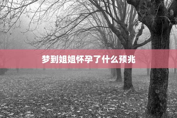 梦到姐姐怀孕了什么预兆