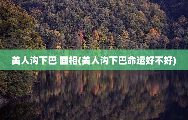 美人沟下巴 面相(美人沟下巴命运好不好)