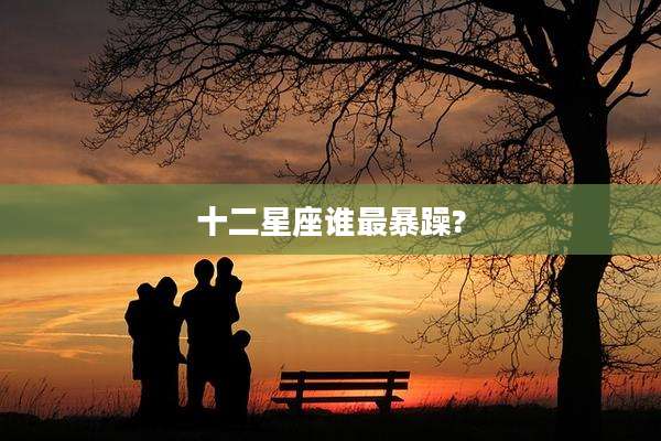 十二星座谁最暴躁?