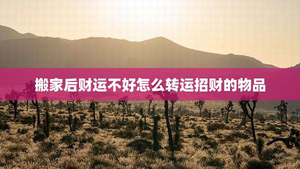 搬家后财运不好怎么转运招财的物品