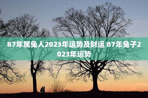 87年属兔人2023年运势及财运 87年兔子2023年运势