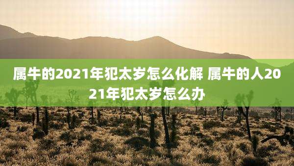 属牛的2021年犯太岁怎么化解 属牛的人2021年犯太岁怎么办