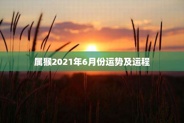 属猴2021年6月份运势及运程