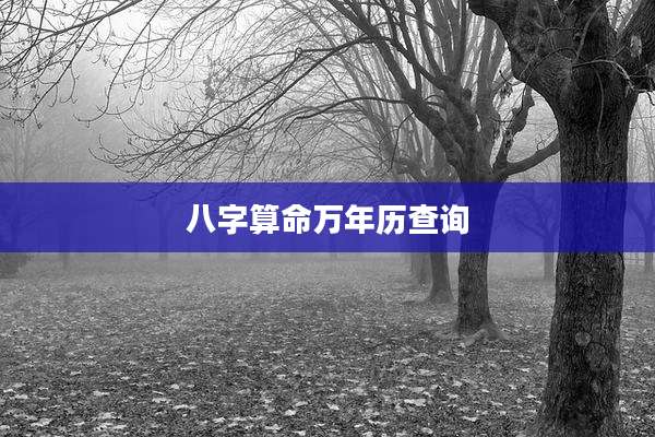 八字算命万年历查询