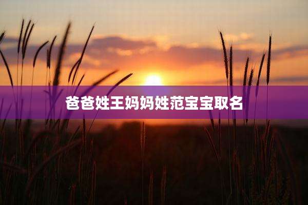 爸爸姓王妈妈姓范宝宝取名