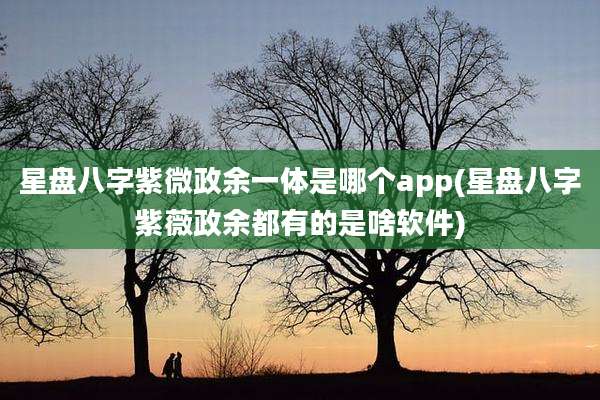 星盘八字紫微政余一体是哪个app(星盘八字紫薇政余都有的是啥软件)