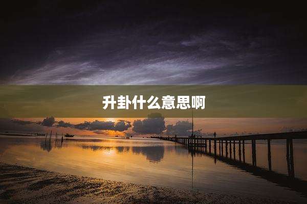 升卦什么意思啊