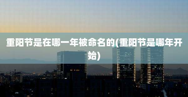 重阳节是在哪一年被命名的(重阳节是哪年开始)