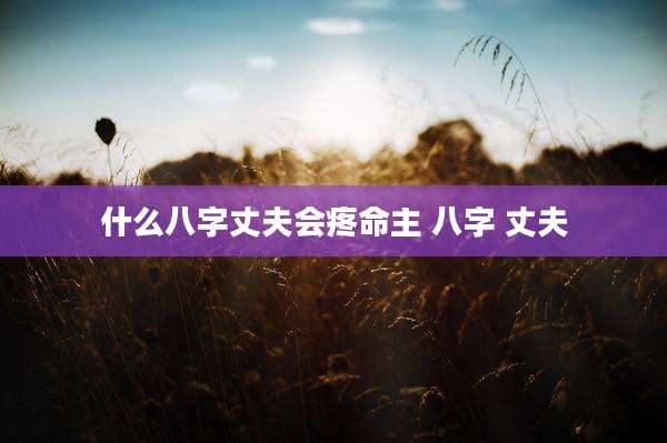 什么八字丈夫会疼命主 八字 丈夫