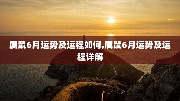 属鼠6月运势及运程如何,属鼠6月运势及运程详解