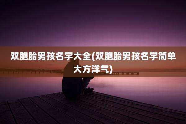 双胞胎男孩名字大全(双胞胎男孩名字简单大方洋气)