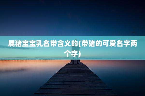 属猪宝宝乳名带含义的(带猪的可爱名字两个字)