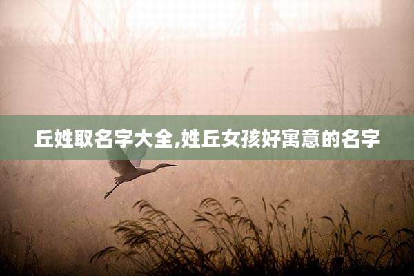 丘姓取名字大全,姓丘女孩好寓意的名字