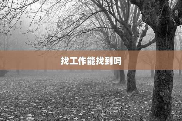 找工作能找到吗