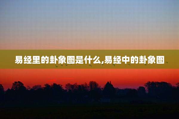 易经里的卦象图是什么,易经中的卦象图