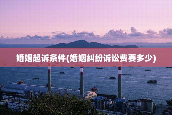 婚姻起诉条件(婚姻纠纷诉讼费要多少)