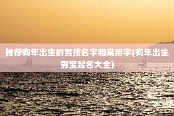 推荐狗年出生的男孩名字和常用字(狗年出生男宝起名大全)
