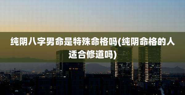 纯阴八字男命是特殊命格吗(纯阴命格的人适合修道吗)