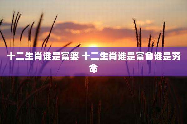 十二生肖谁是富婆 十二生肖谁是富命谁是穷命