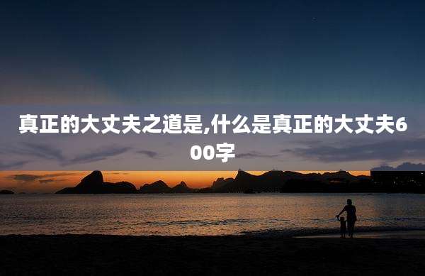 真正的大丈夫之道是,什么是真正的大丈夫600字
