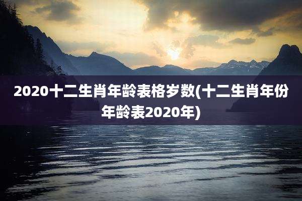 2020十二生肖年龄表格岁数(十二生肖年份年龄表2020年)
