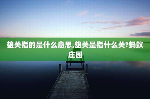 雄关指的是什么意思,雄关是指什么关?蚂蚁庄园