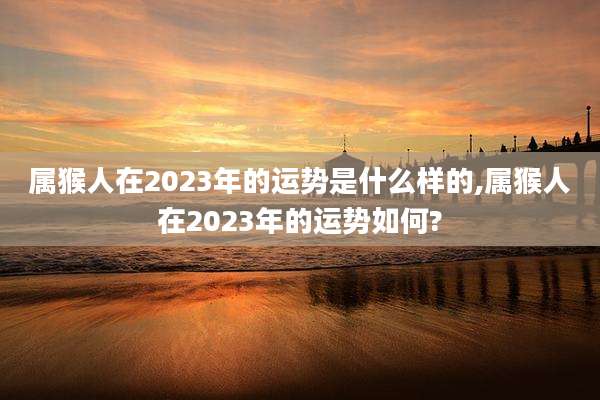 属猴人在2023年的运势是什么样的,属猴人在2023年的运势如何?
