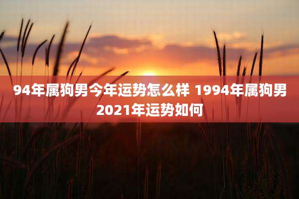 94年属狗男今年运势怎么样 1994年属狗男2021年运势如何