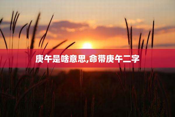 庚午是啥意思,命带庚午二字