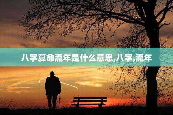 八字算命流年是什么意思,八字,流年