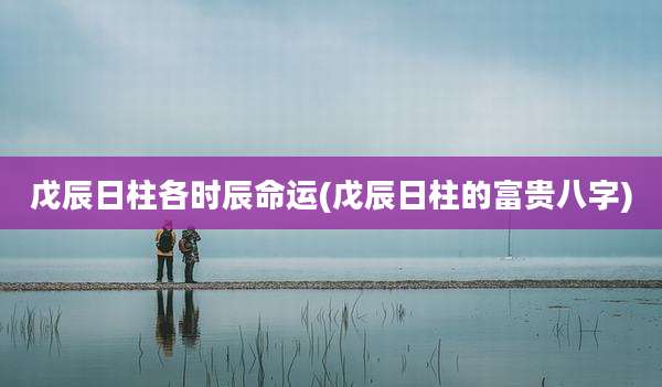 戊辰日柱各时辰命运(戊辰日柱的富贵八字)