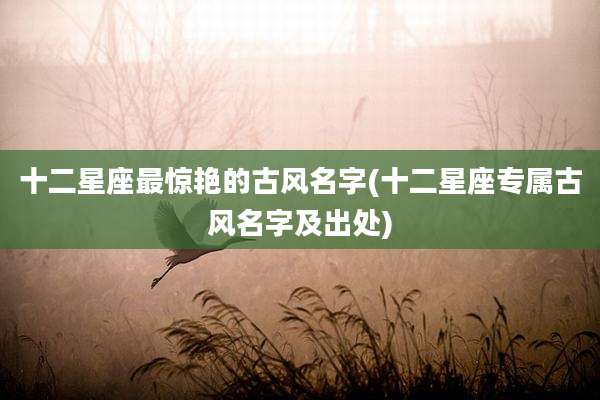 十二星座最惊艳的古风名字(十二星座专属古风名字及出处)