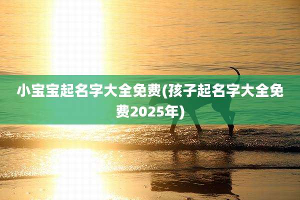 小宝宝起名字大全免费(孩子起名字大全免费2025年)