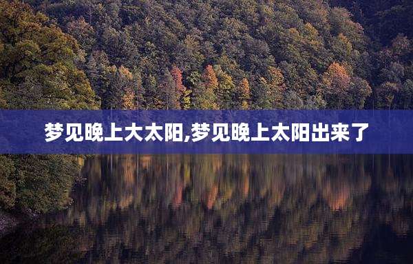 梦见晚上大太阳,梦见晚上太阳出来了