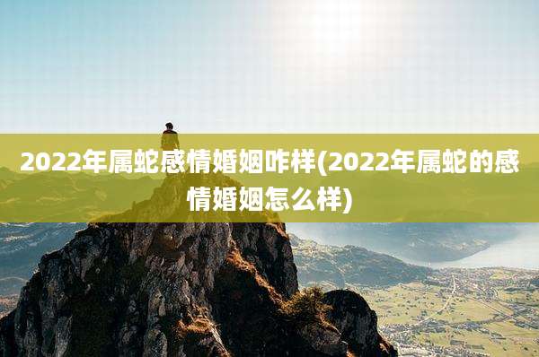 2022年属蛇感情婚姻咋样(2022年属蛇的感情婚姻怎么样)