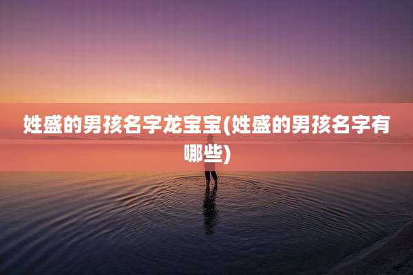 姓盛的男孩名字龙宝宝(姓盛的男孩名字有哪些)